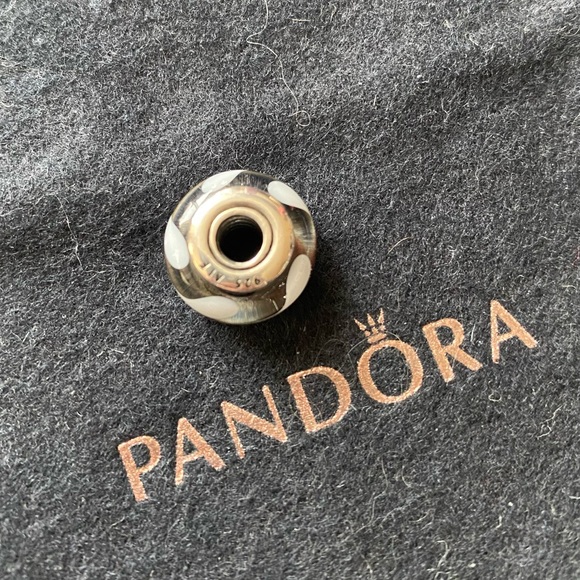 Pandora black and white swirl murano charm - Picture 3 of 3